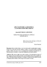 Aplicación de la semiótica a los procesos de diseño / Jacob Bañuelos Capistrán | Biblioteca Virtual Miguel de Cervantes