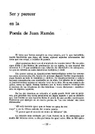 Ser y parecer en la poesía de Juan Ramón / Manuel Ariza | Biblioteca Virtual Miguel de Cervantes