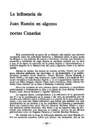 La influencia de Juan Ramón en algunos poetas Canarios / Sebastián de la Nuez Caballero | Biblioteca Virtual Miguel de Cervantes