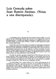 Luis Cernuda sobre Juan Ramón Jiménez. (Notas a una discrepancia) / Fernando García Lara | Biblioteca Virtual Miguel de Cervantes