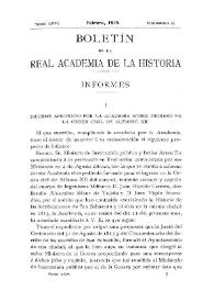 Informe aprobado por la Academia sobre ingreso en la Orden Civil de Alfonso XII / Ángel de Altolaguirre | Biblioteca Virtual Miguel de Cervantes