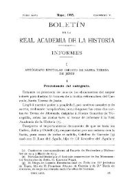 Autógrafo epistolar inédito de Santa Teresa de Jesús [III] / Bernardino de Melgar | Biblioteca Virtual Miguel de Cervantes