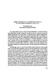 Amor y mitos en la visión de Castilla de Antonio Machado (1907-1914) / Yvan Lissorgues | Biblioteca Virtual Miguel de Cervantes