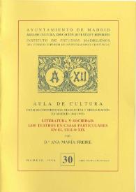 Literatura y sociedad : Los teatros en casas particulares en el siglo XIX / por Ana María Freire López | Biblioteca Virtual Miguel de Cervantes