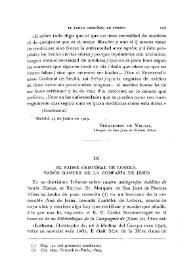 El Padre Cristóbal de Lobera, varón ilustre de la Compañía de Jesús / Fidel Fita | Biblioteca Virtual Miguel de Cervantes