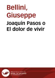 Joaquín Pasos o El dolor de vivir / Giuseppe Bellini | Biblioteca Virtual Miguel de Cervantes