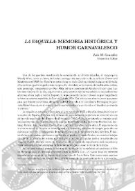 "La vaquilla": Memoria histórica y humor carnavalesco / Luis M. González | Biblioteca Virtual Miguel de Cervantes