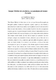 Gaspar Melchor de Jovellanos, un paradigma de lectura ilustrada / Gabriel Sánchez Espinosa | Biblioteca Virtual Miguel de Cervantes