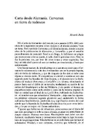 Cartas desde Alemania. Cervantes en tierra de tudescos / Ricardo Bada | Biblioteca Virtual Miguel de Cervantes