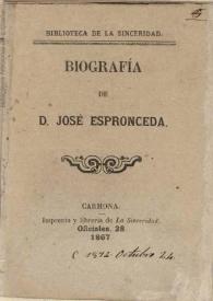 Biografía de D. José Espronceda / Antonio Ferrer del Río | Biblioteca Virtual Miguel de Cervantes