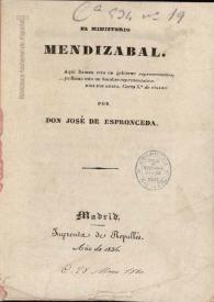 El Ministerio Mendizábal / por José Espronceda | Biblioteca Virtual Miguel de Cervantes