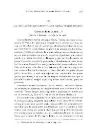 Cuatro autógrafos inéditos de Santa Teresa de Jesús / Bernardino de Melgar | Biblioteca Virtual Miguel de Cervantes