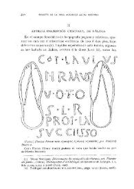 Antigua inscripción cristiana de Málaga / Fidel Fita | Biblioteca Virtual Miguel de Cervantes