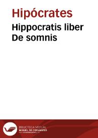 Hippocratis liber De somnis / cum Iulii Caesaris Scaligeri commentariis. | Biblioteca Virtual Miguel de Cervantes