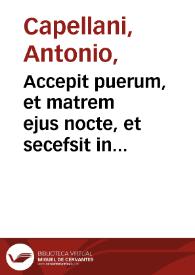 Accepit puerum, et matrem ejus nocte, et secefsit in Aegyptum, Matth. II / Fed. Barocci pinxit; Ant. Capellani sculpsit Romae 1772. | Biblioteca Virtual Miguel de Cervantes