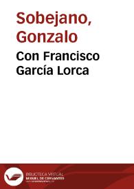 Con Francisco García Lorca / Gonzalo Sobejano | Biblioteca Virtual Miguel de Cervantes