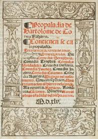 Propaladia / nuevamente corregida y enmendada de Bartolomé Torres Naharro | Biblioteca Virtual Miguel de Cervantes