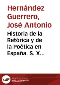 Historia de la Retórica y de la Poética en España. S. XX | Biblioteca Virtual Miguel de Cervantes