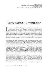"Lisi desdeñosa", comedia inédita de García de la Huerta: datos para una hipótesis / Margarita Santos Zas | Biblioteca Virtual Miguel de Cervantes