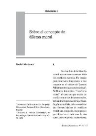 Sobre el concepto de dilema moral / Daniel Mendonca | Biblioteca Virtual Miguel de Cervantes