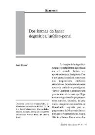 Dos formas de hacer dogmática jurídico-penal / Luis Greco | Biblioteca Virtual Miguel de Cervantes