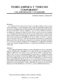 Teoría jurídica y "derecho comparado" : una aproximación y un deslinde / Rolando Tamayo y Salmorán | Biblioteca Virtual Miguel de Cervantes