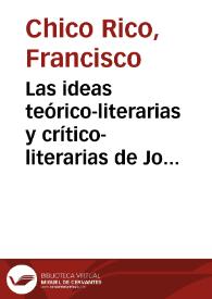 Las ideas teórico-literarias y crítico-literarias de José Musso Valiente / Francisco Chico Rico | Biblioteca Virtual Miguel de Cervantes