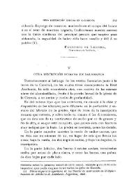 Otra inscripción romana en Salamanca | Biblioteca Virtual Miguel de Cervantes