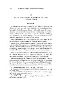 Nuevas inscripciones romanas en Palencia y Santa Cecilia | Biblioteca Virtual Miguel de Cervantes