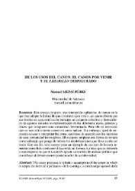 De los usos del canon : el canon por venir y el Lazarillo desfigurado / Manuel Asensi | Biblioteca Virtual Miguel de Cervantes