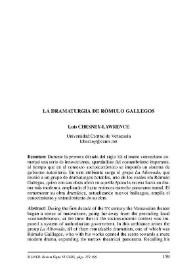 La dramaturgia de Rómulo Gallegos / Luis Chesney-Lawrence | Biblioteca Virtual Miguel de Cervantes