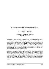 Mario Lacruz : un autor existencial / Laura López Sánchez | Biblioteca Virtual Miguel de Cervantes