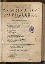 Los fijos de la Barbuda / compuesta por Luis Vélez de Guevara | Biblioteca Virtual Miguel de Cervantes