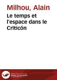 Le temps et l'espace dans le Criticón / Alain Milhou | Biblioteca Virtual Miguel de Cervantes