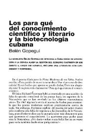 Los para qué del conocimiento científico y literario y la biotecnología cubana | Biblioteca Virtual Miguel de Cervantes