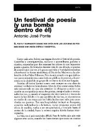 Un festival de poesía : (y una bomba dentro de él) / Antonio José Ponte | Biblioteca Virtual Miguel de Cervantes