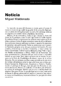 Noticia / Miguel Maldonado | Biblioteca Virtual Miguel de Cervantes