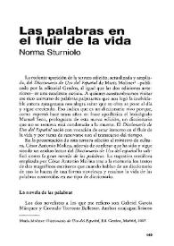Las palabras en el fluir de la vida / Norma Sturniolo | Biblioteca Virtual Miguel de Cervantes