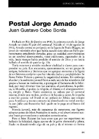 Postal de Jorge Amado / Juan Gustavo Borda | Biblioteca Virtual Miguel de Cervantes