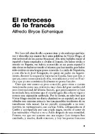 El retroceso de lo francés / Alfredo Bryce Echenique | Biblioteca Virtual Miguel de Cervantes
