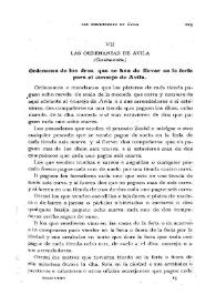 Las ordenanzas de Ávila (Continuación) / El Marqués de Foronda | Biblioteca Virtual Miguel de Cervantes