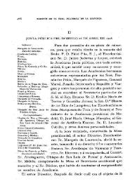Junta pública del domingo 28 de abril de 1918 / Juan Pérez de Guzmán y Gallo | Biblioteca Virtual Miguel de Cervantes