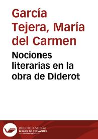 Nociones literarias en la obra de Diderot / María del Carmen García Tejera | Biblioteca Virtual Miguel de Cervantes