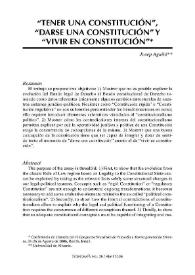"Tener una Constitución", "darse una Constitución" y "vivir en Constitución" / Josep Aguiló | Biblioteca Virtual Miguel de Cervantes