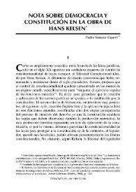 Nota sobre democracia y constitución en la obra de Hans Kelsen / Pedro Salazar | Biblioteca Virtual Miguel de Cervantes