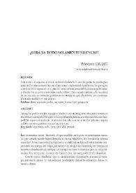 ¿Será ya todo solamente silencio? / Francisco Caudet | Biblioteca Virtual Miguel de Cervantes