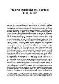 Viajeros españoles en Burdeos (1755-1845) / Jean Sentaurens | Biblioteca Virtual Miguel de Cervantes