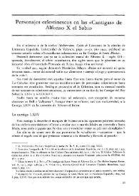 Personajes celestinescos en las "Cantigas" de Alfonso X / Francisco Sánchez-Castañer | Biblioteca Virtual Miguel de Cervantes