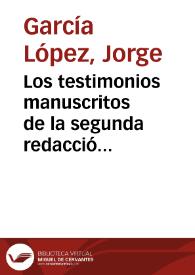 Los testimonios manuscritos de la segunda redacción de "República literaria" / Jorge García López | Biblioteca Virtual Miguel de Cervantes