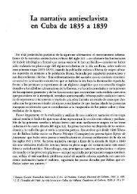 La narrativa antiesclavista en Cuba de 1835 a 1839 / Salvador Bueno | Biblioteca Virtual Miguel de Cervantes